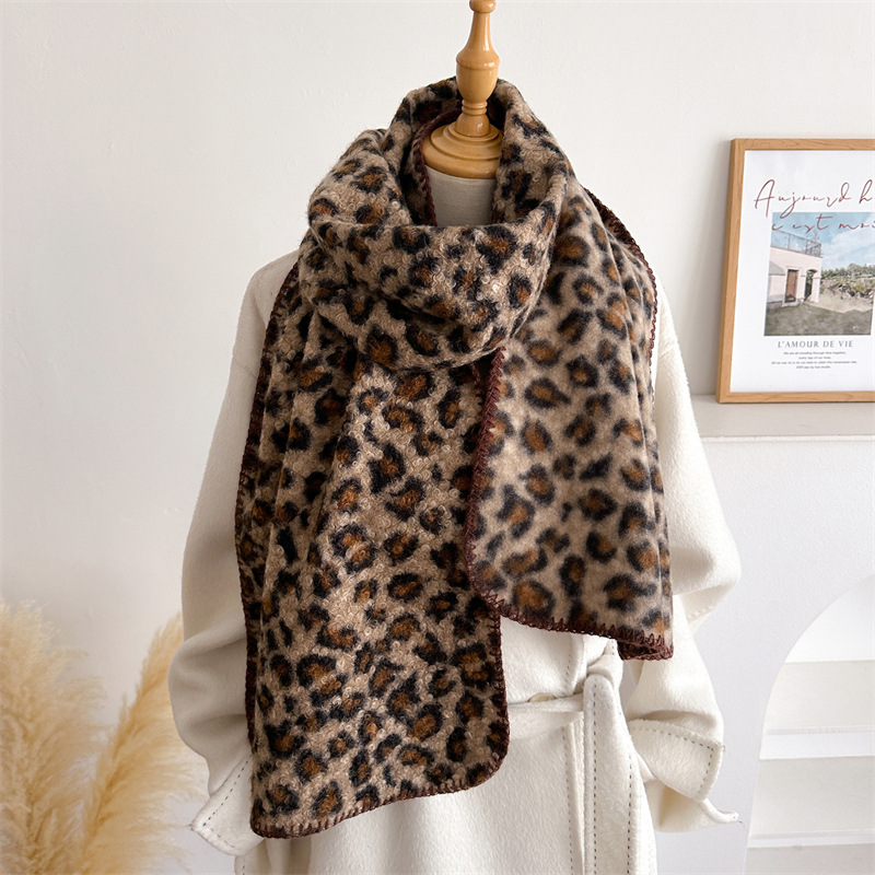 Pashmina Wrap Large - 가을 겨울 레오파드 스카프 여성 럭셔리