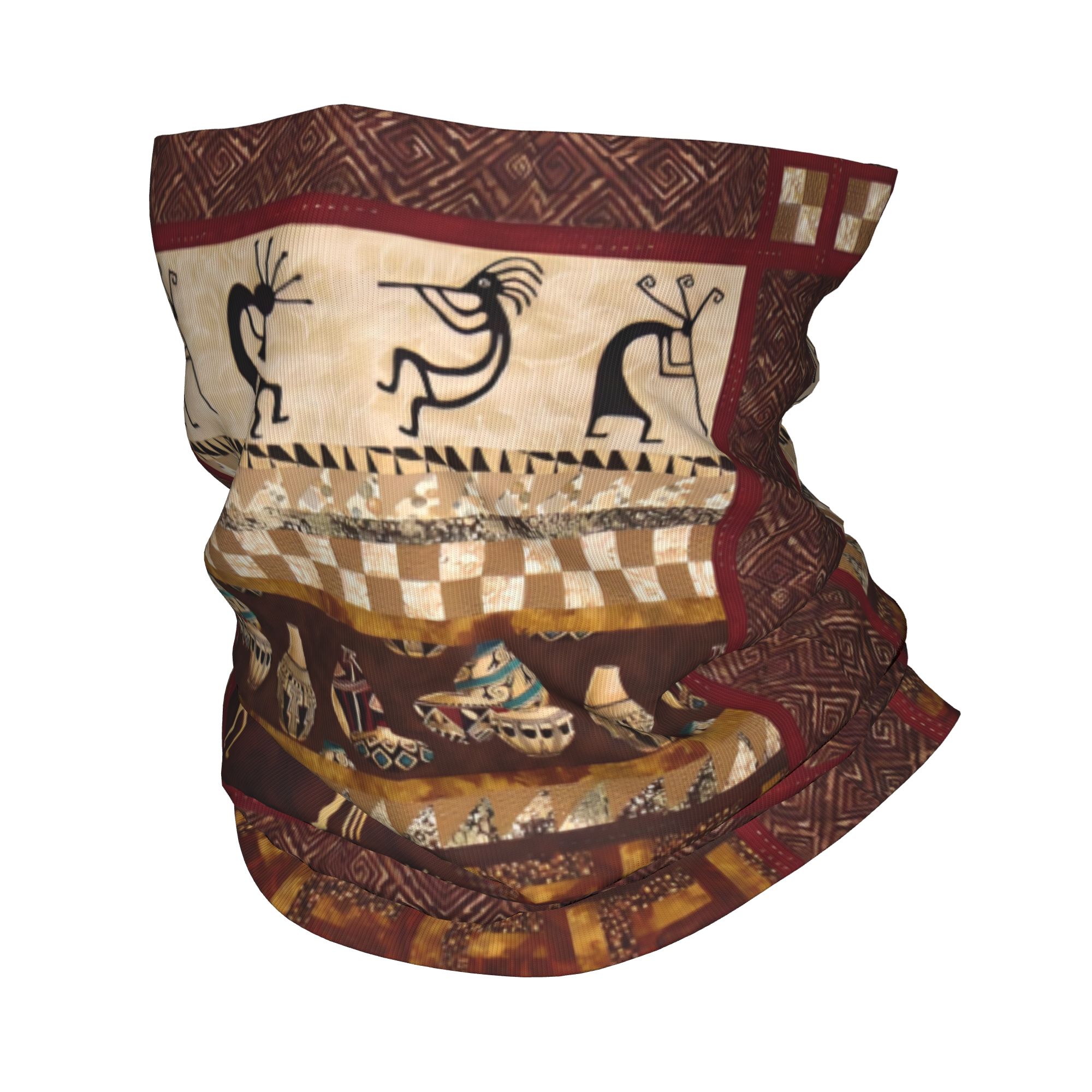 Neck Warmer Tube - Custom Kokopelli Winter Headband Neck Warmer