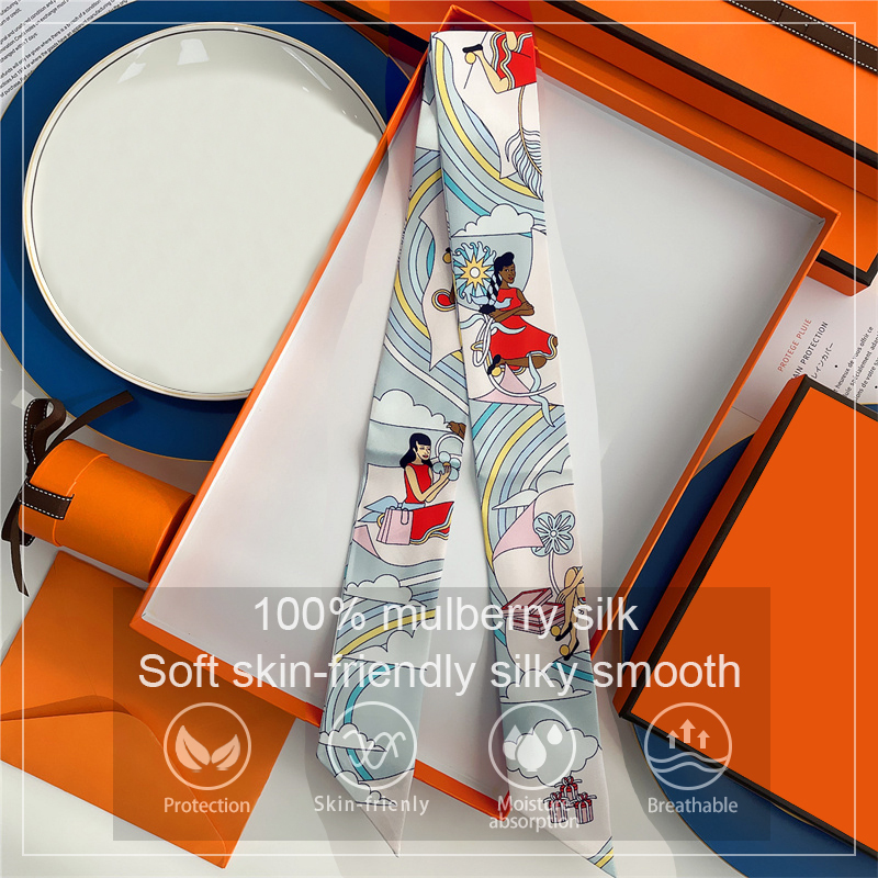 Silk Neck Scarf - 여성 100% 뽕나무 실크 스카프 헤어