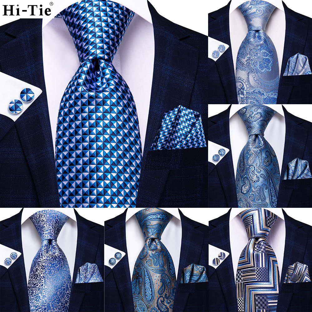 Silk Tie Striped - 하이 타이 패션 디자이너 연청 격자