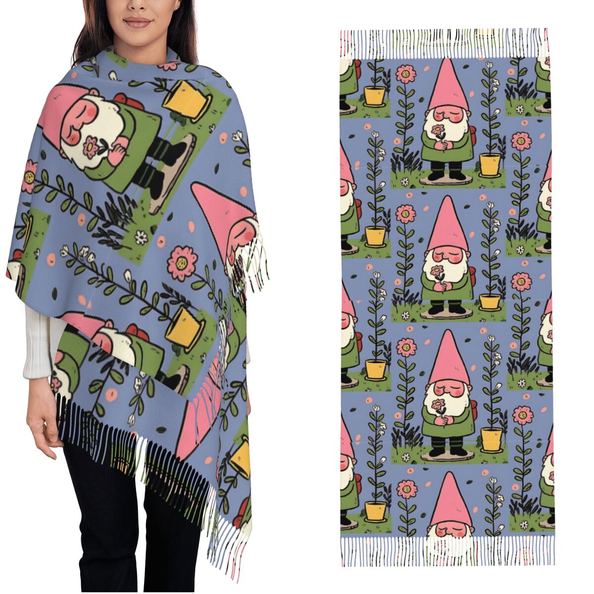 Pashmina Wrap Large - 여성용 신화적인 정원 요정 숄 랩스