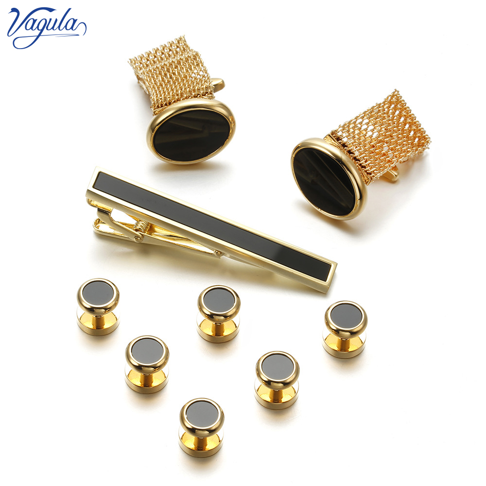 Tie Bar Set Gift - VAGULA 새로운 9PCS 커프스 단추 타이
