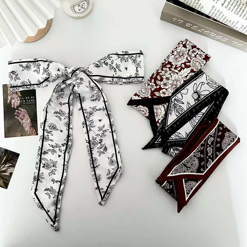 Silk Neck Scarf - 럭셔리 패션 여성용 스키니 실크 스카프