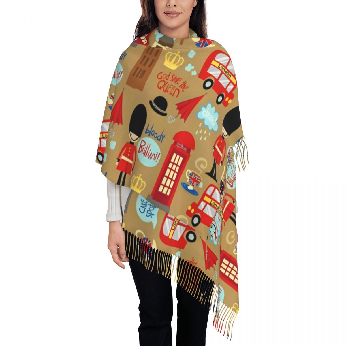 Pashmina Wrap Large - 여성용 겨울 따뜻한 파시미나 숄 및