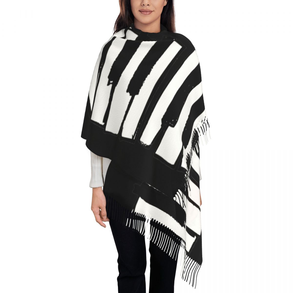 여성용 미니멀리즘 피아노 키 스카프 따뜻한 겨울 파시미 - Pashmina Wrap Large 리뷰 및 가격