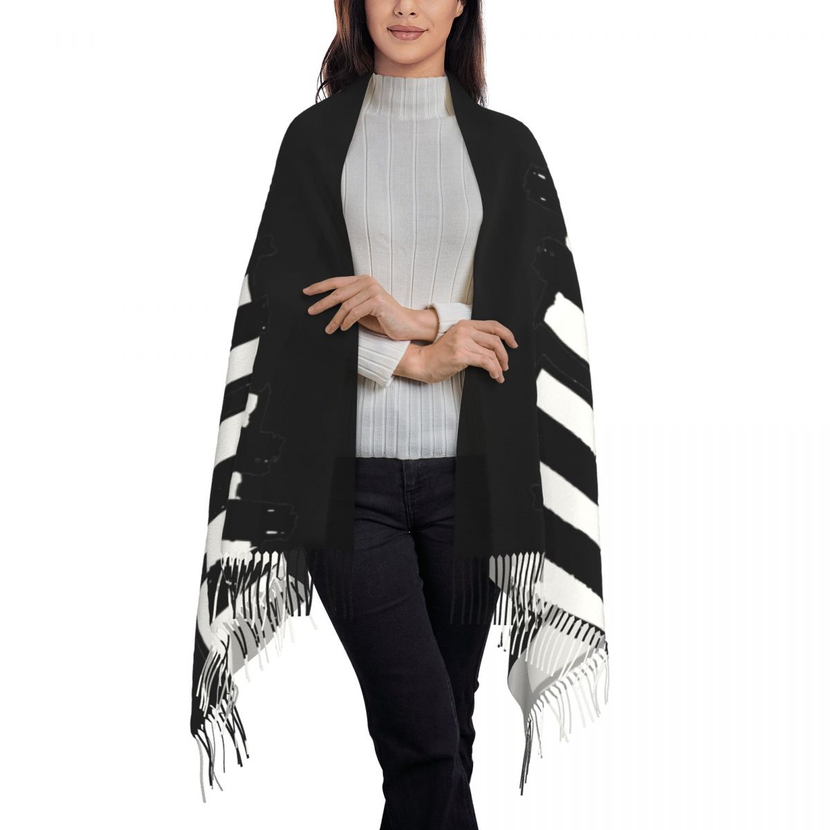 여성용 미니멀리즘 피아노 키 스카프 따뜻한 겨울 파시미 - Pashmina Wrap Large 리뷰 및 가격