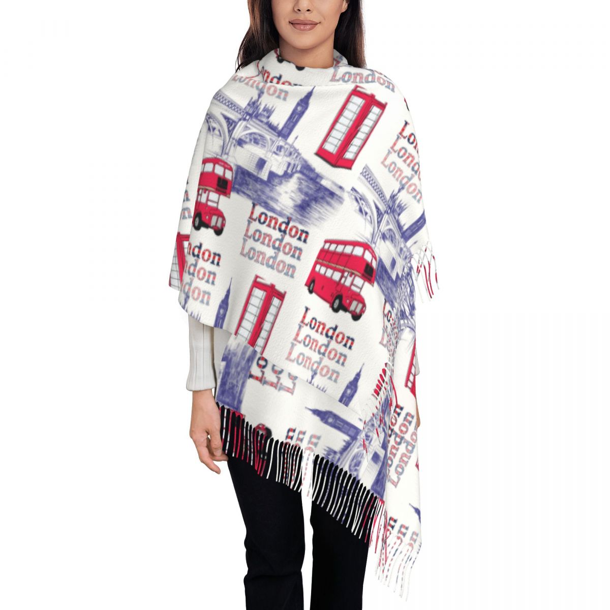 런던 잉글랜드 풍경 숄 랩 겨울용 따뜻한 대형 롱 스카 - Pashmina Wrap Large 리뷰 및 가격