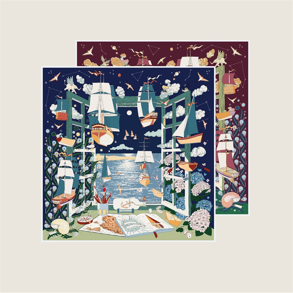 90CM 브랜드 실크 스카프 랩스 더블 프린트 트윌 실 - Face Scarf Mask 리뷰 및 가격