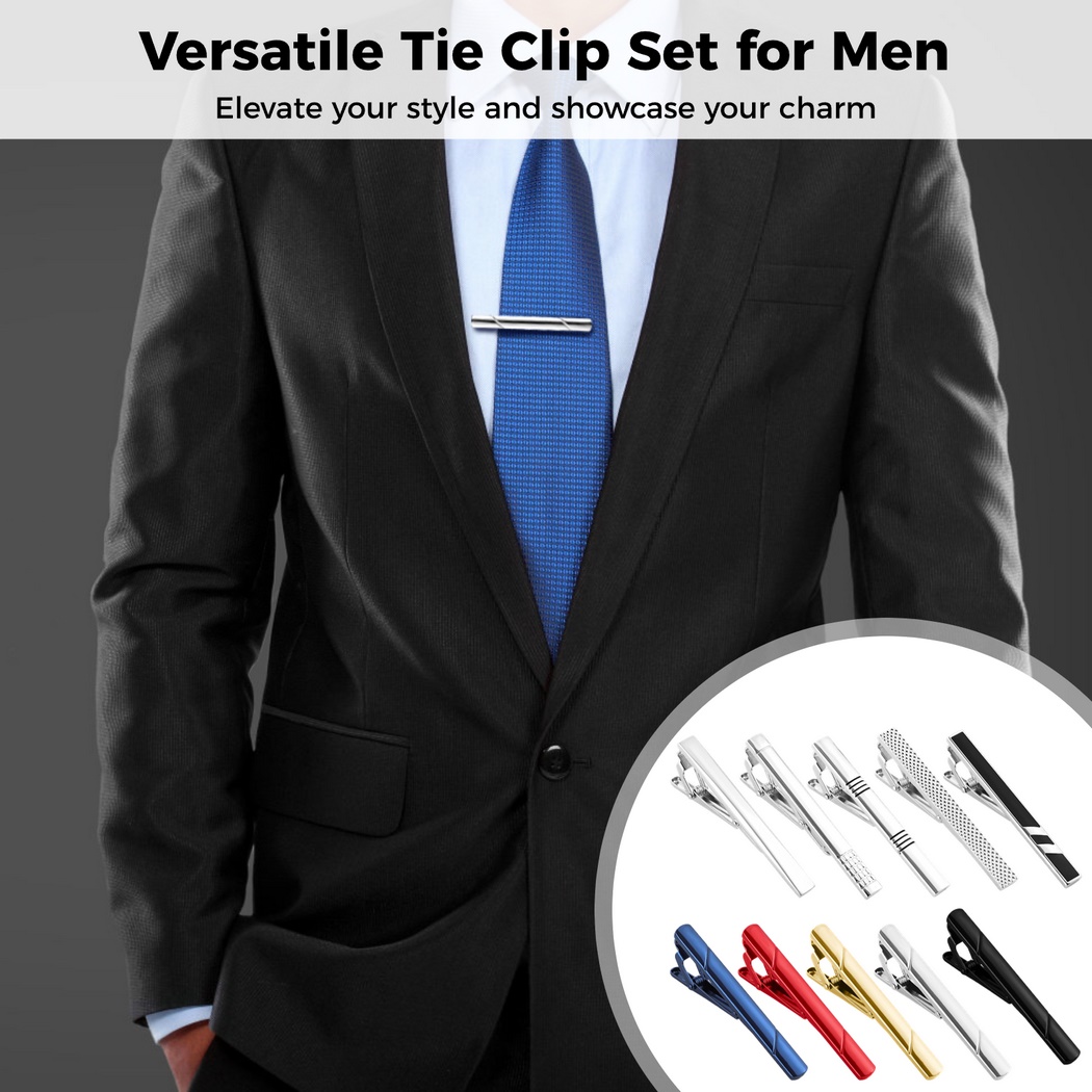10개 묶음 넥타이 클립 세트 (남성용) - 일반 넥타 - Tie Bar Set Gift 리뷰 및 가격