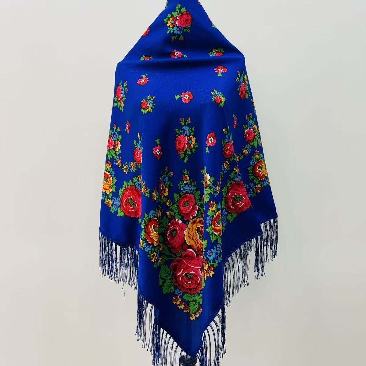 120*120cm 고급 플로럴 러시아 국기 사각 스카프 - Bandana Cotton 리뷰 및 가격