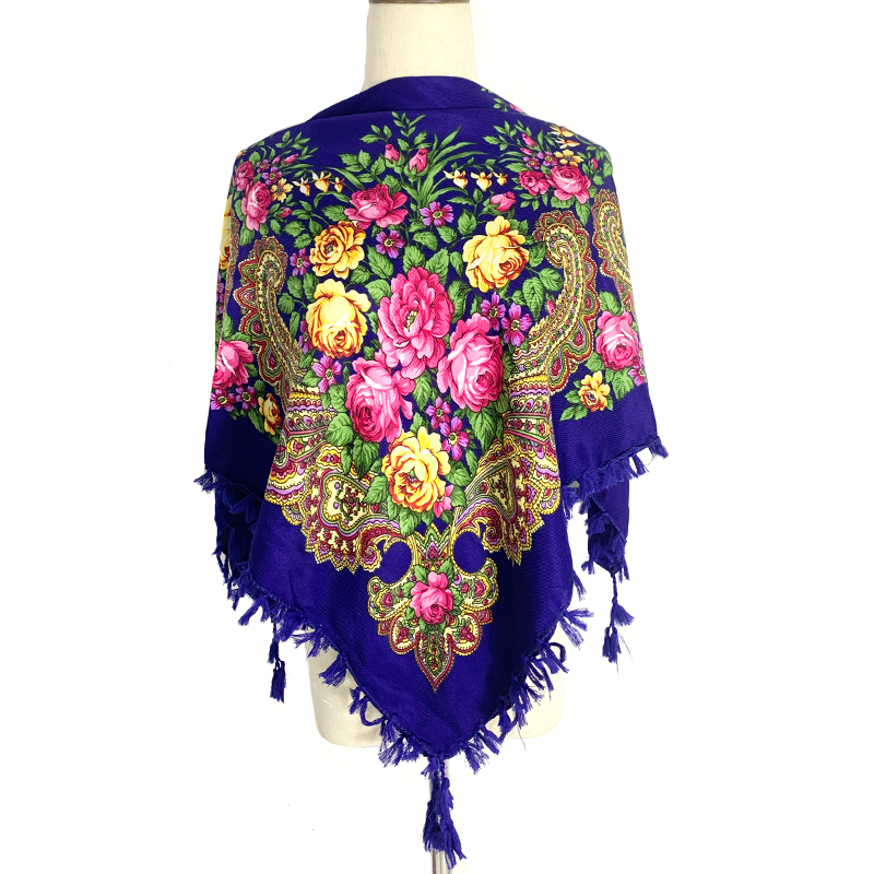 90*90cm WomenRussian 꽃 스퀘어 스카프 - Bandana Cotton 리뷰 및 가격