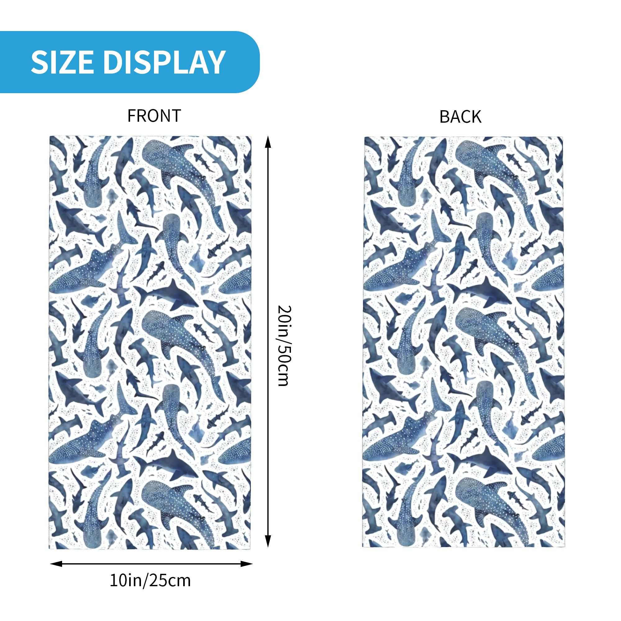 맞춤형 블루 수채화 상어 반다나 넥 게이터 방풍 페이스 - Neck Warmer Tube 리뷰 및 가격