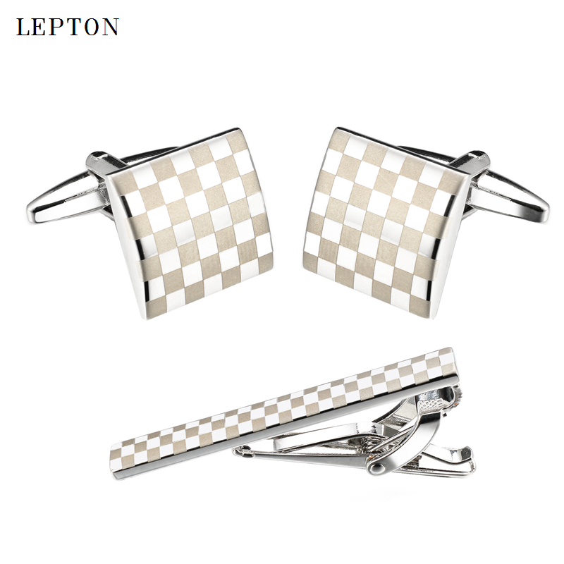 Lepton-클래식 스퀘어 레이저 남성 커프스 단추 타 - Tie Bar Set Gift 리뷰 및 가격