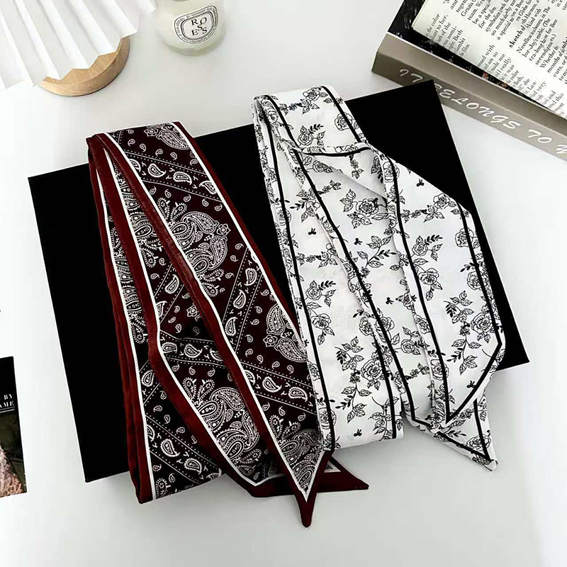 럭셔리 패션 여성용 스키니 실크 스카프 롱 헤어 스트립 - Silk Neck Scarf 리뷰 및 가격