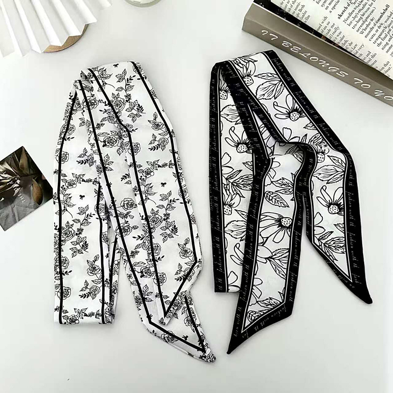 럭셔리 패션 여성용 스키니 실크 스카프 롱 헤어 스트립 - Silk Neck Scarf 리뷰 및 가격