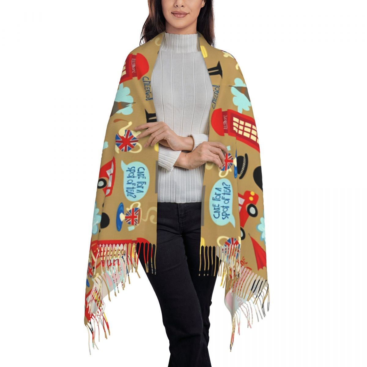 여성용 겨울 따뜻한 파시미나 숄 및 랩, 태슬 장식의  - Pashmina Wrap Large 리뷰 및 가격