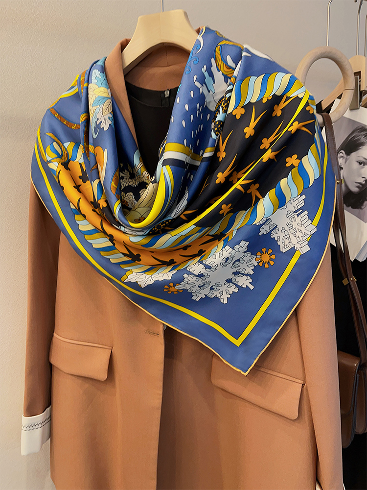 여성용 뽕나무 실크 대형 스카프, 럭셔리 디자이너 스카 - Face Scarf Mask 리뷰 및 가격