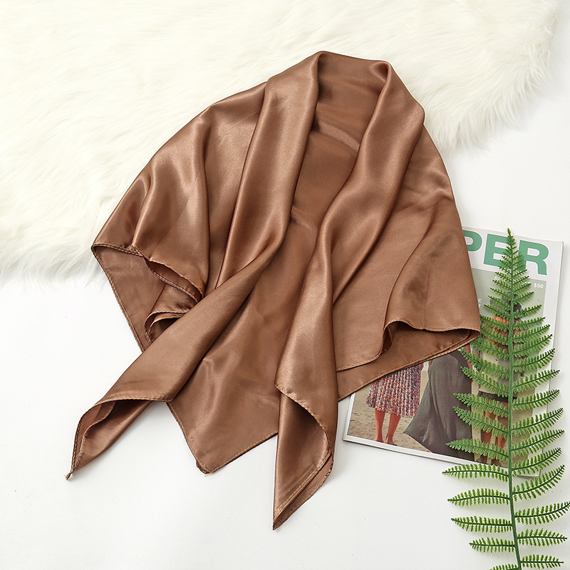 90cm 솔리드 컬러 네커치프 히잡 스카프 여성용 실크 - Scarf Silk Square 리뷰 및 가격